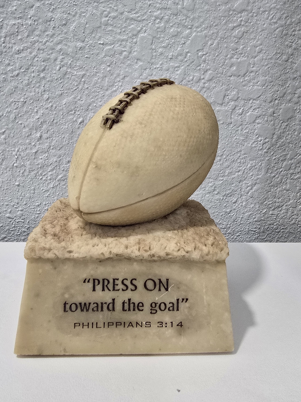 Cream Football Inspirational Sculpture